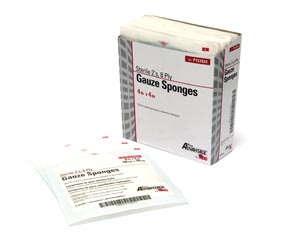 Sponges Gauze Sterile 2's 4' x 4' 8-Ply (25/TR 2 .. .  .  